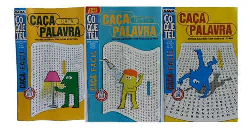 Kit 3 Caça Palavras Coquetel Nível Fácil ( 43 Páginas Cada)