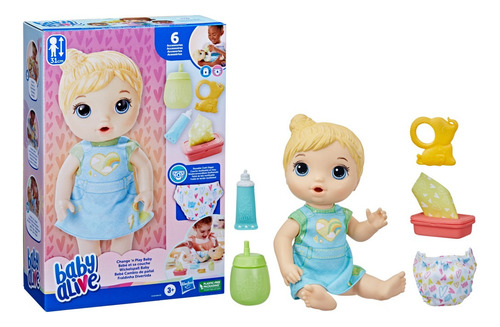 Baby Alive - Muñeca Bebé Cambio De Pañal - Pelo Rubio