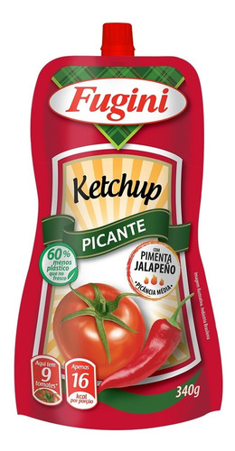 Ketchup Picante Fugini Sachê Bico 340 G
