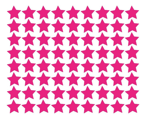 Adesivo De Parede Estrelas 54un Várias Cores Cor Rosa Pink