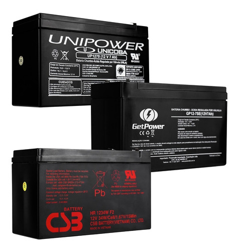 Imagem 1 de 6 de Bateria 12v 7a Selada Para Nobreak Alarmes Cerca Elétrica