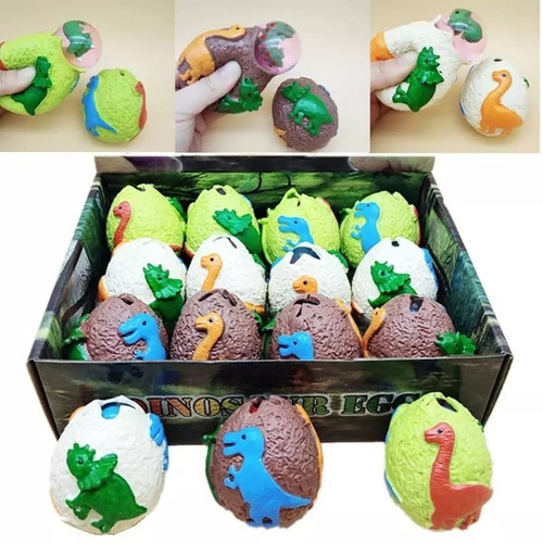 Juego Sorpresa Sensorial Huevo Dino Setx2u Squishy Relajante