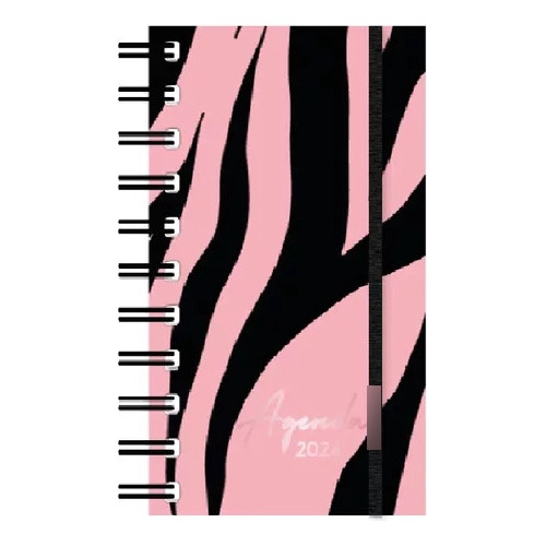 Agenda 16x22 2024 Dia A Dia Diara Espiral Tapa Dura Pink 