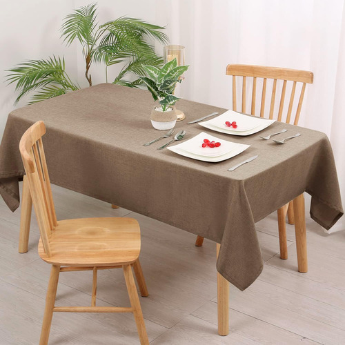 Mantel Rectangular De Lino Sintético - Mantel Lavable Resist