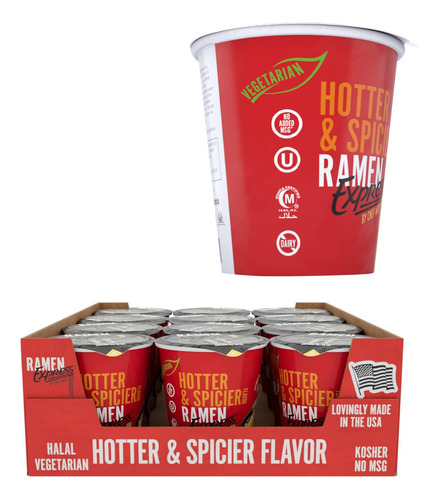 Ramen Picante Sopa Instantánea Fideos Vegetariana Pack 12