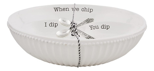 Circa Chip And Dip Bowl Set, Plato Blanco 3  X 12  Diámetro 