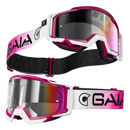 Óculos Gaia Lente Transparente Trilha Motocross Velocross Cor da armação Pink