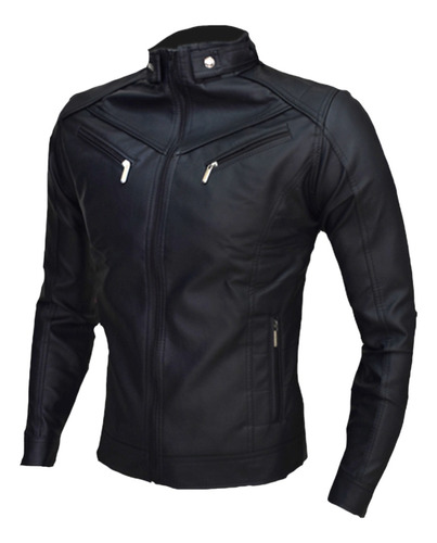 Chaqueta En Sintetico Cuerotex Hombre Estilo Fusion Negra Total