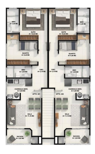 Apartamento Para Venda Em Palhoça, Aririu, 2 Dormitórios, 1 Suíte, 2 Banheiros, 1 Vaga - Ml145_1-1763954