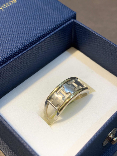 Anillo Plata 925 Y Oro Duble Con Cruces. Talle 19. Tuset.