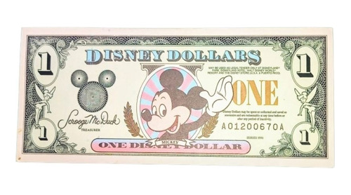 Billete Fantasia Est. Unidos Disney Dollars Mickey 1996 Unc