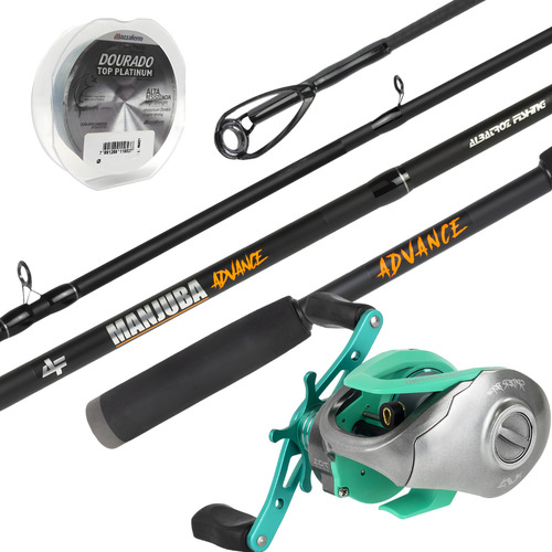 Kit Tamba Vara 2,40m 50lbs E Carretilha Bg Esq. E Linha Mono