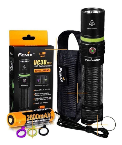 Linterna Uc30 Fenix Led 1000 Lumen Led Cree Recargable