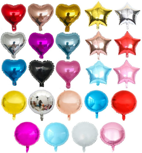 10 Balão Metalizado 10 Polegadas 22cm Diversos Modelos