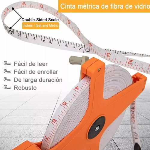 Cinta Metrica Larga 100 Metros Flexometro Fibra De Vidrio