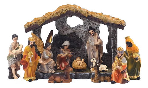 Nacimiento Navideño Tradicional 12 Piezas (resina Fina) Herm