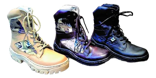 Borceguí Tácticos Cuero Combinado Camuflado Calidad Forest