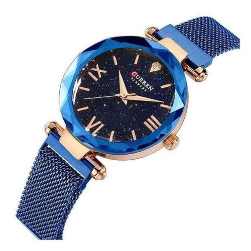 Relógio Feminino Curren Analógico C9063l - Azul E Rose