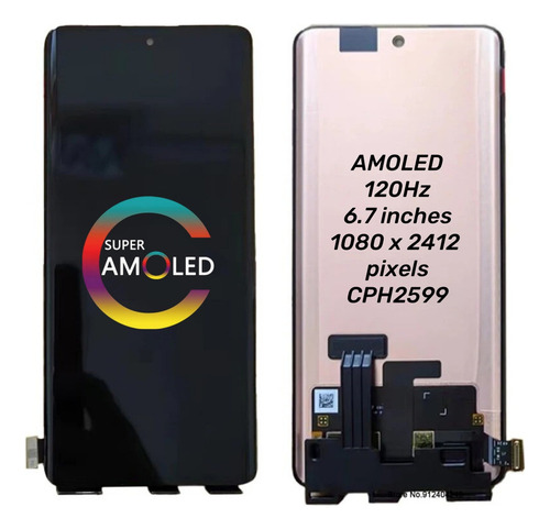 Compatível Tela De Toque Amoled Para Oppo Reno11 5g Cph2599