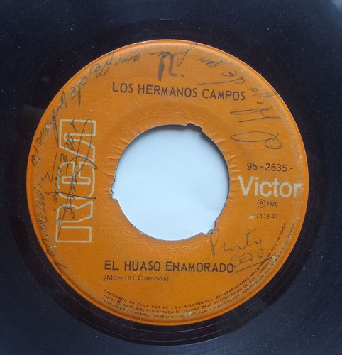 Vinilo Single Los Hermanos Campos Huaso Enamorado 