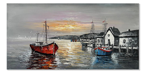 Zoyart Pinturas Al Óleo Pintadas Mano, 24 X 48 Pulgada...
