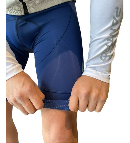 Calza Ciclista Premium Con Antideslizante Azul Hombre Pantro