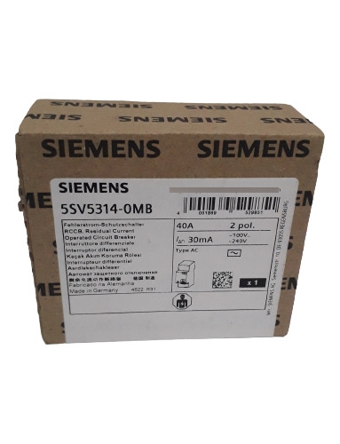 Dispositivo Dr Bipolar 40a 30ma 5sv53140mb Siemens