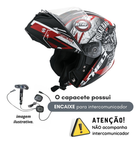 Capacete Helt Articulado New Hippo Retro Cor Retrô/ Fosco Tamanho do capacete 64