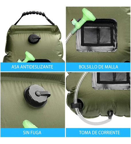 Bolsa Ducha Solar Portátil Camping Playa Aire Libre 20 Ltrs