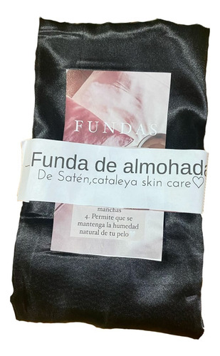 Fundas De Saten Con Solapa X 2 Unid Y 2 Scrunchie De Regalo Negro