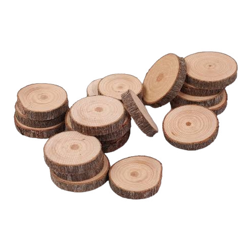 10 Rodajas Decorativas De Madera Natural De 10 Cms.