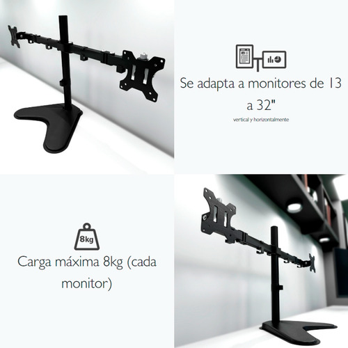 Soporte Klip Xtreme KPM-311 de mesa para TV/Monitor de 13" a 32" negro