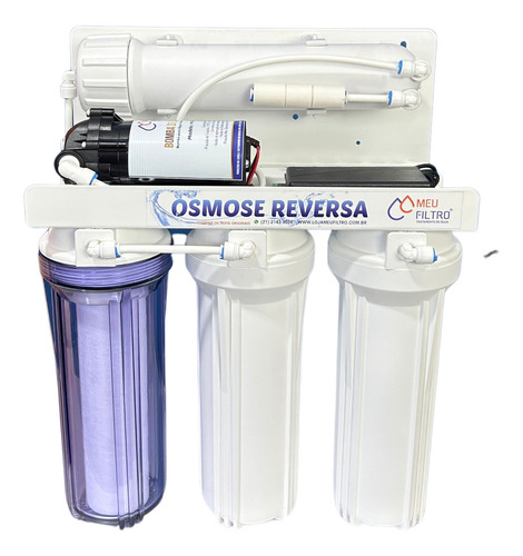 Filtro Osmose Reversa - 4 Etapas/ 400gpd - 60l/h - Com Bomba
