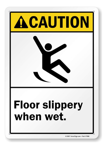 Placa Plastico Para Suelo Slippery When Wet 10.0 X 13.9 In