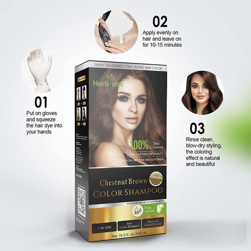 Herbishh Ultimate Shampoo Kit (3pcs Dye + 1 Argan Mask) F...