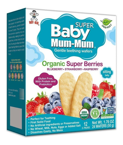 Galletas Baby Mum Mum Berries Organicas 50g