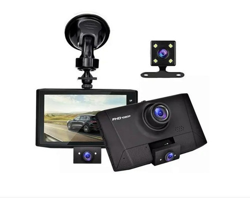 Cámara Taxi Carro Video Automovil Dvr De3 Lentes Fullhd1080