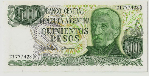 Fk Billete Argentina 500 Pesos 1977 F E P 303 Sin Circular