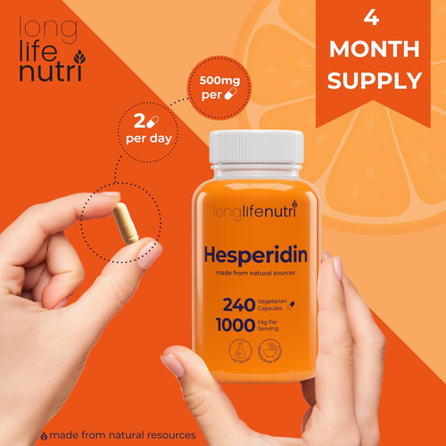 Hesperidina 1000 Mg, 240 Cápsulas (fornecimento Para 4 Meses