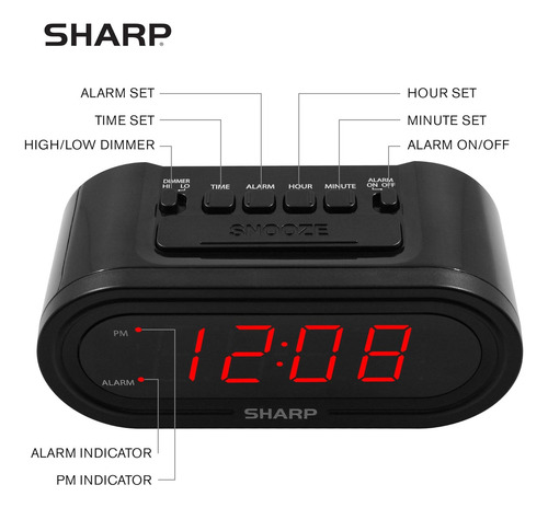 Alarma Digital Sharp Con Accuset - Reloj Inteligente Automát