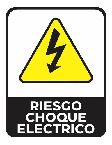 Cartel Riesgo Choque Eléctrico 22x28 Cm Adhesivo Vinilo