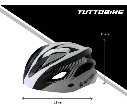 Imagen 5 de 10 de Casco Bicicleta Ruta Y Montaña Luz Led Y Visor Ciclismo Monk