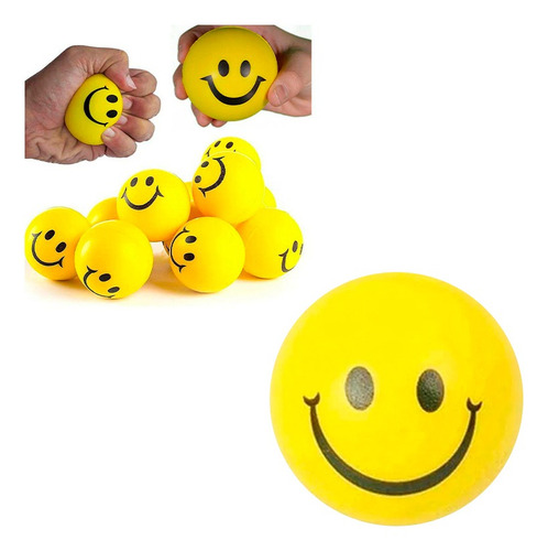 Bola Bolinha Lisa Massagem Fisioterapia Sorriso 6cm Cor Amarela