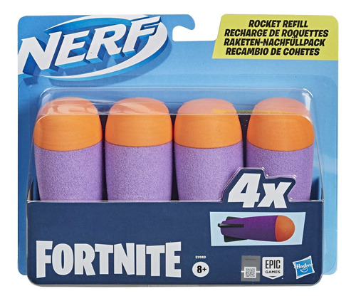 Nerf Rocket Recambio Incluye 4 Cohetes De Espuma Nerf Ofic