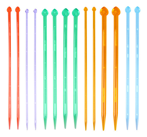 Juego De Varillas De Tejer Acrílicas De 25 Cm Para Suéteres