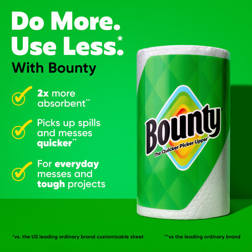 Sábana Completa Paper Towels Bounty, Color Blanco, 2 Rollos