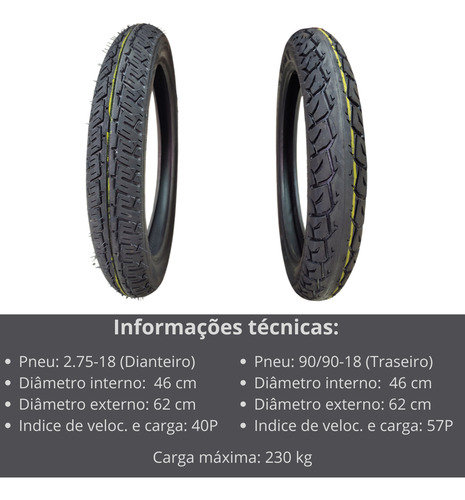 Par Pneu 2.75-18 + 90/90-18 Cg-start/ Fan/ Titan