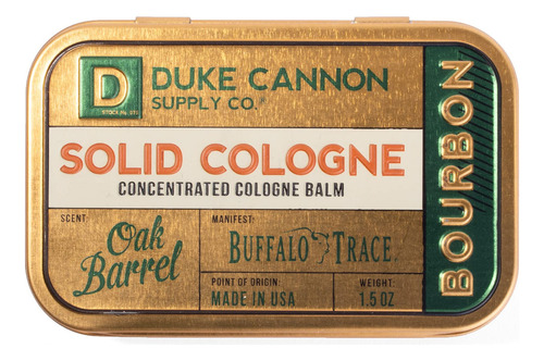 Duke Cannon Supply Co. Colonia Solida Para Hombre Bourbon A