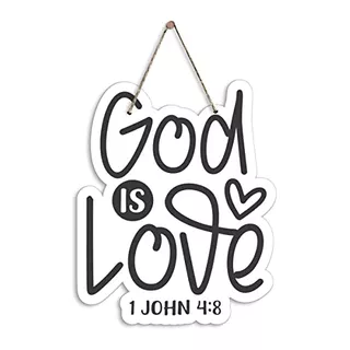 Cartel De Madera Positivo Dios Es Amor 1 Juan 4