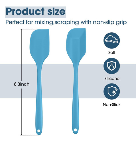 Espátulas Mini Silicona 8.3 Antiadherentes Y Flexibles